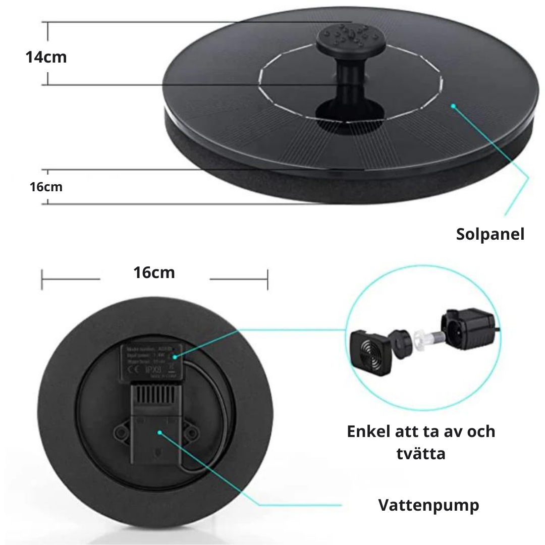 Sollcellsdriven Fontän